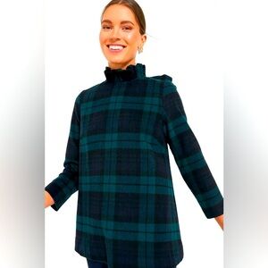 Tuckernuck NWT Faye black watch plaid blouse top XS